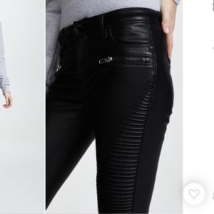 Blanknyc faux leather moto Jean